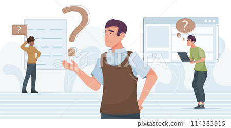 People asking questions composition in flat design 114383915