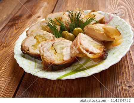 Meat wrapped rolls with turkey Meat wrapped rolls with turkey 114384732