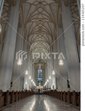 Symphony Orchestra concert in Frauenkirche or Cathedral Church of Our Lady. Symphony Orchestra concert in Frauenkirche or Cathedral Church of Our Lady. 114385207