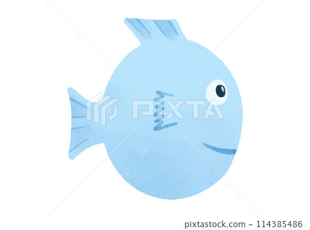 Watercolor vector illustration of a fish in childish style. 114385486