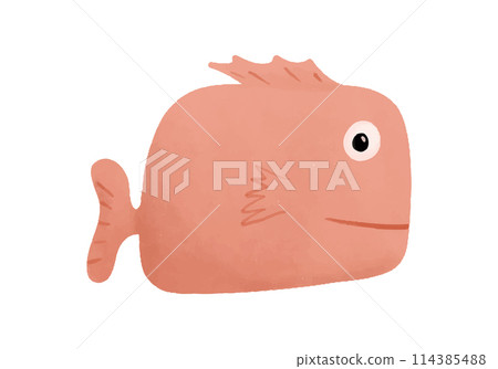 Watercolor vector illustration of a fish in childish style. 114385488
