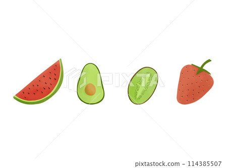 Set of watercolor vector illustrations of fruits. Set of watercolor vector illustrations of fruits. 114385507
