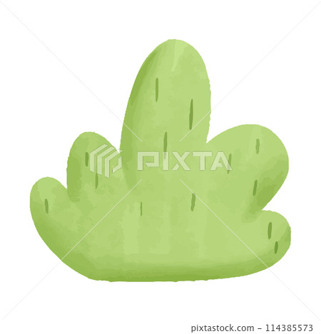Watercolor vector illustration of a bush in childish style. Watercolor vector illustration of a bush in childish style. 114385573