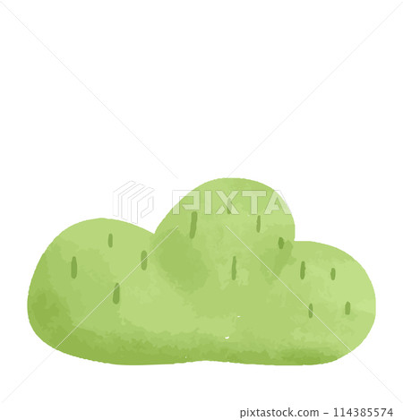 Watercolor vector illustration of a bush in childish style. Watercolor vector illustration of a bush in childish style. 114385574