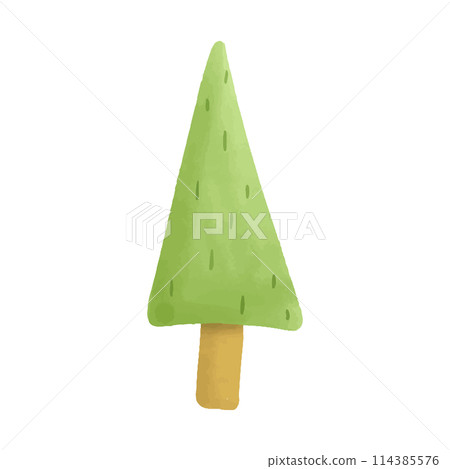 Watercolor vector illustration of a tree in childish style. Watercolor vector illustration of a tree in childish style. 114385576