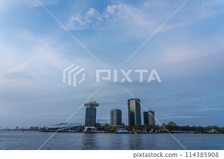 Netherlands, Amsterdam Central Station, IJ Bay Netherlands, Amsterdam Central Station, IJ Bay 114385908