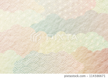 仲夏禮物,日本夏季問候圖案,日本紙雲背景 仲夏禮物,日本夏季問候圖案,日本紙雲背景 114386671