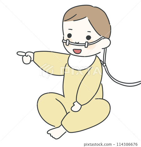 嬰兒在家接受氧氣治療 嬰兒在家接受氧氣治療 114386676