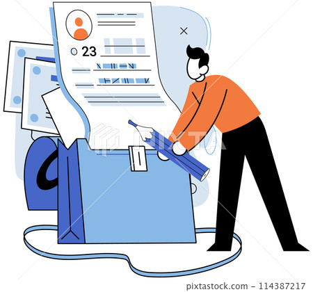 Personal profile. Vector illustration. Professional profiles provide digital representation individuals skills and experience Contact information on personal profiles facilitates communication Personal profile. Vector illustration. Professional profiles provide digital representation individuals skills and experience Contact information on personal profiles facilitates communication 114387217