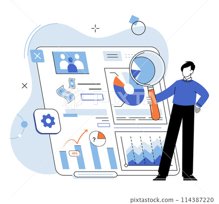 Market research. Vector illustration. Strategic planning is essential for incorporating market research into business strategies Market research provides valuable information for understanding Market research. Vector illustration. Strategic planning is essential for incorporating market research into business strategies Market research provides valuable information for understanding 114387220