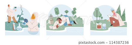 Nature science. Vector illustration. Biotechnology harnesses natures potential to develop innovative scientific solutions Natural resources and ecosystems are vital for sustenance life on Earth 114387236