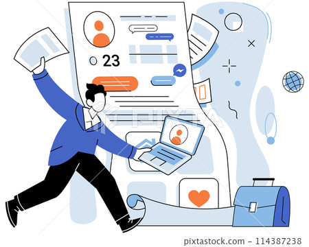 Personal profile. Vector illustration. Personal profiles enable individuals to showcase their skills and expertise in digital format The internet has revolutionized way personal profiles are shared 114387238