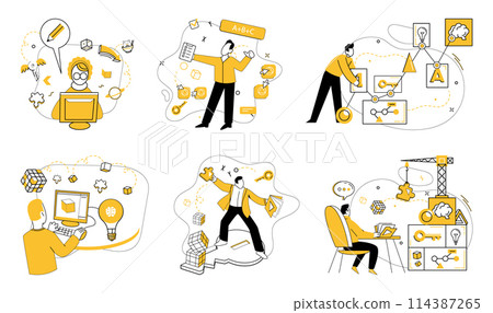 Creative solutions vector illustration. Success blooms where professional strategy and creative solutions intertwine The intellectual realm thrives when businesses prioritize creative problem-solving Creative solutions vector illustration. Success blooms where professional strategy and creative solutions intertwine The intellectual realm thrives when businesses prioritize creative problem-solving 114387265