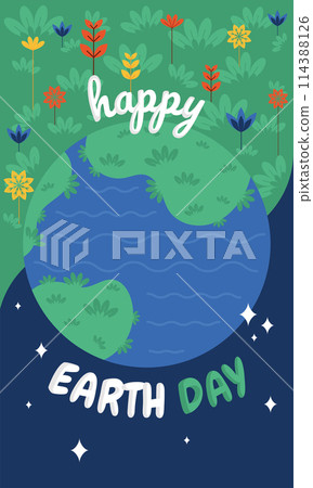 Geometric earth day card Vector Geometric earth day card Vector 114388126