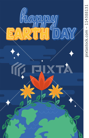 Geometric earth day card Vector 114388131