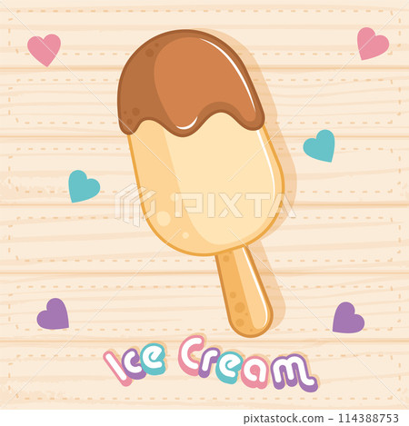 Pastry colored popsicle Vector Pastry colored popsicle Vector 114388753