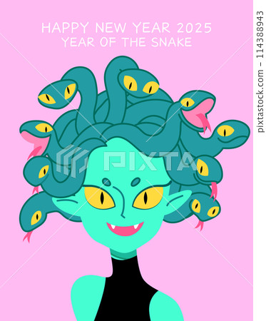 Cute medusa design year of the snake 114388943