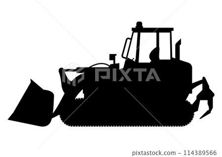 caterpillar loader silhouettes. Heavy machinery for construction and mining caterpillar loader silhouettes. Heavy machinery for construction and mining 114389566