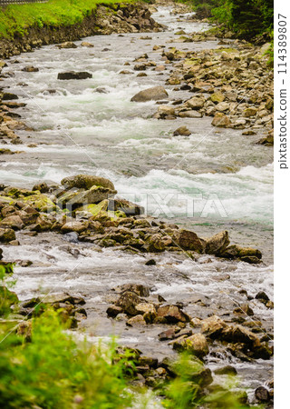 River stream in mountains, Norway. River stream in mountains, Norway. 114389807