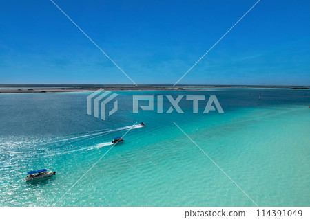 Bacalar seven colors lagoon in Quintana Roo 114391049