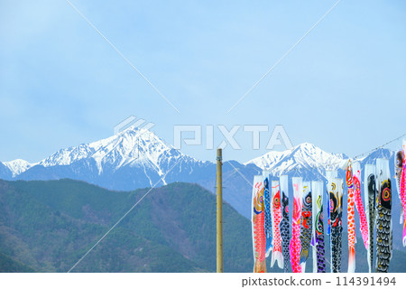 常年山和鯉魚旗【安曇野市堀金】 114391494