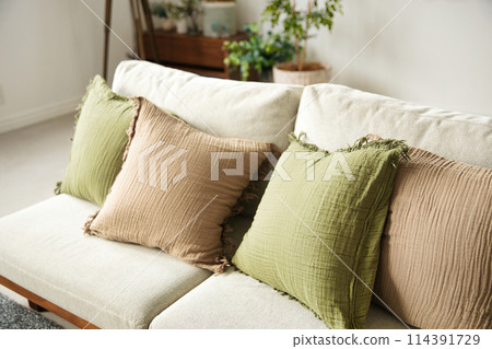 Living room with white sofa Living room with white sofa 114391729