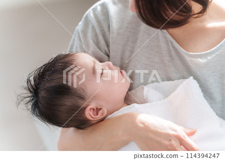 Mother holding a baby 114394247