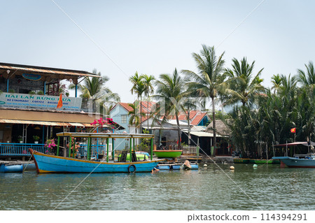 Hoi An coconut basket boat Vietnam 114394291