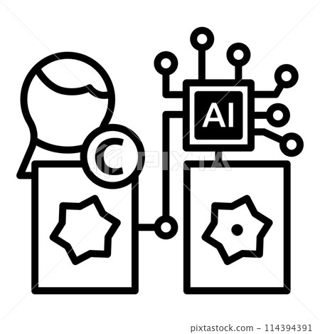Icons that are similar to other people's copyrighted work in AI-generated 114394391