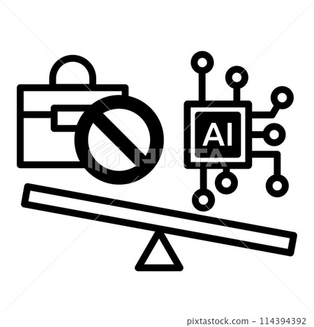 Icons of jobs being replaced by AI 114394392