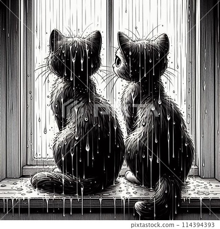 Rainy season and cats 114394393