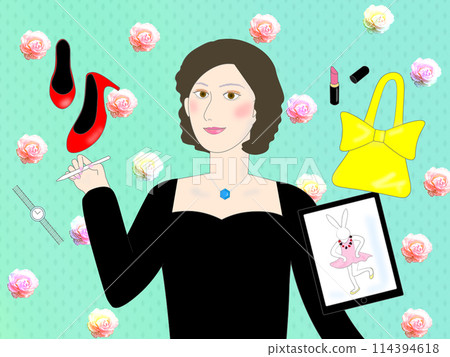 女設計師(小玫瑰背景) 設計時尚用品、化妝品等各種產品的創作者。 女設計師(小玫瑰背景) 設計時尚用品、化妝品等各種產品的創作者。 114394618