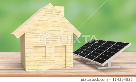 The solar cell and house for eco or environment image 3d rendering 114394825