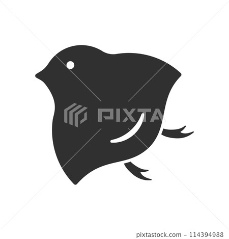 Traditional Japanese pattern of wave chidori - simple and cute black bird Japanese style silhouette icon material Traditional Japanese pattern of wave chidori - simple and cute black bird Japanese style silhouette icon material 114394988