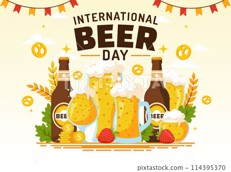 International Beer Day Vector Illustration on 5 August with Cheers Beers Celebration and Brewing in Flat Cartoon Background Design International Beer Day Vector Illustration on 5 August with Cheers Beers Celebration and Brewing in Flat Cartoon Background Design 114395370