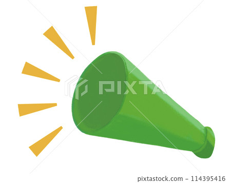 Megaphone (green) with concentrated lines Megaphone (green) with concentrated lines 114395416