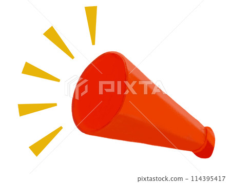 Megaphone (red) with focus lines Megaphone (red) with focus lines 114395417