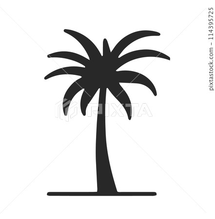 Tropical Palm Trees Silhouette Set 114395725