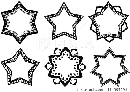 Christmas cute star frame set 114395994