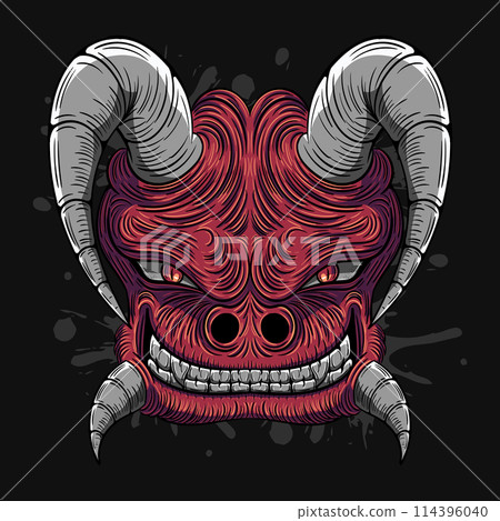 Revealing the demons within, captivating image of a demonic entity that represents the dark side and humanity's deepest fears. This embodiment of fear is a reminder of the shadows that lurk within us 114396040