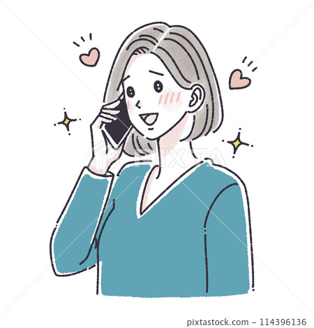 打電話的女人，打電話的女人，女人，女孩，智能手機，智能手機，電話，詢問，投訴， 114396136