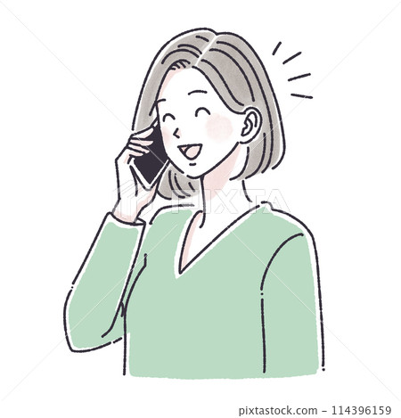 打電話的女人，打電話的女人，女人，女孩，智能手機，智能手機，電話，詢問，投訴， 114396159