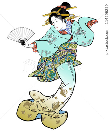 Dancing Ukiyo-e Beauty 114396239