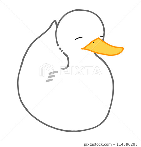 一隻睡覺的鴨子的插圖 114396293