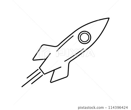 Rocket line icon. Spaceship isolated illustration. Startup outline symbol Rocket line icon. Spaceship isolated illustration. Startup outline symbol 114396424