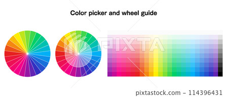 顏色選擇器圓圈和 24 種色調集 114396431