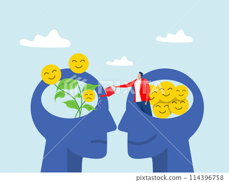 People water the plants brain growth mindset or idea positive thinking concept vector illustrator People water the plants brain growth mindset or idea positive thinking concept vector illustrator 114396758