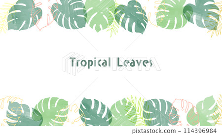 手繪熱帶植物框架圖 手繪熱帶植物框架圖 114396984