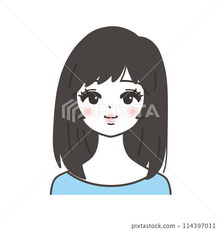 Female face facing front 114397011