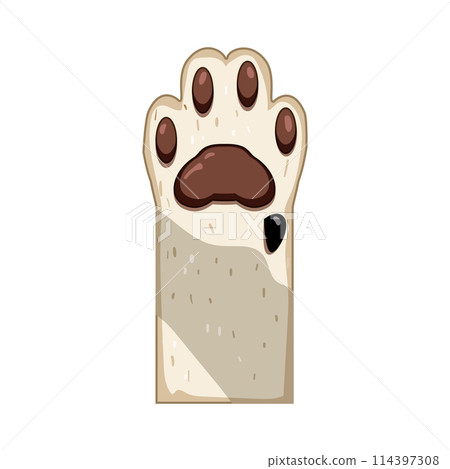 black cat paw cartoon vector illustration 114397308